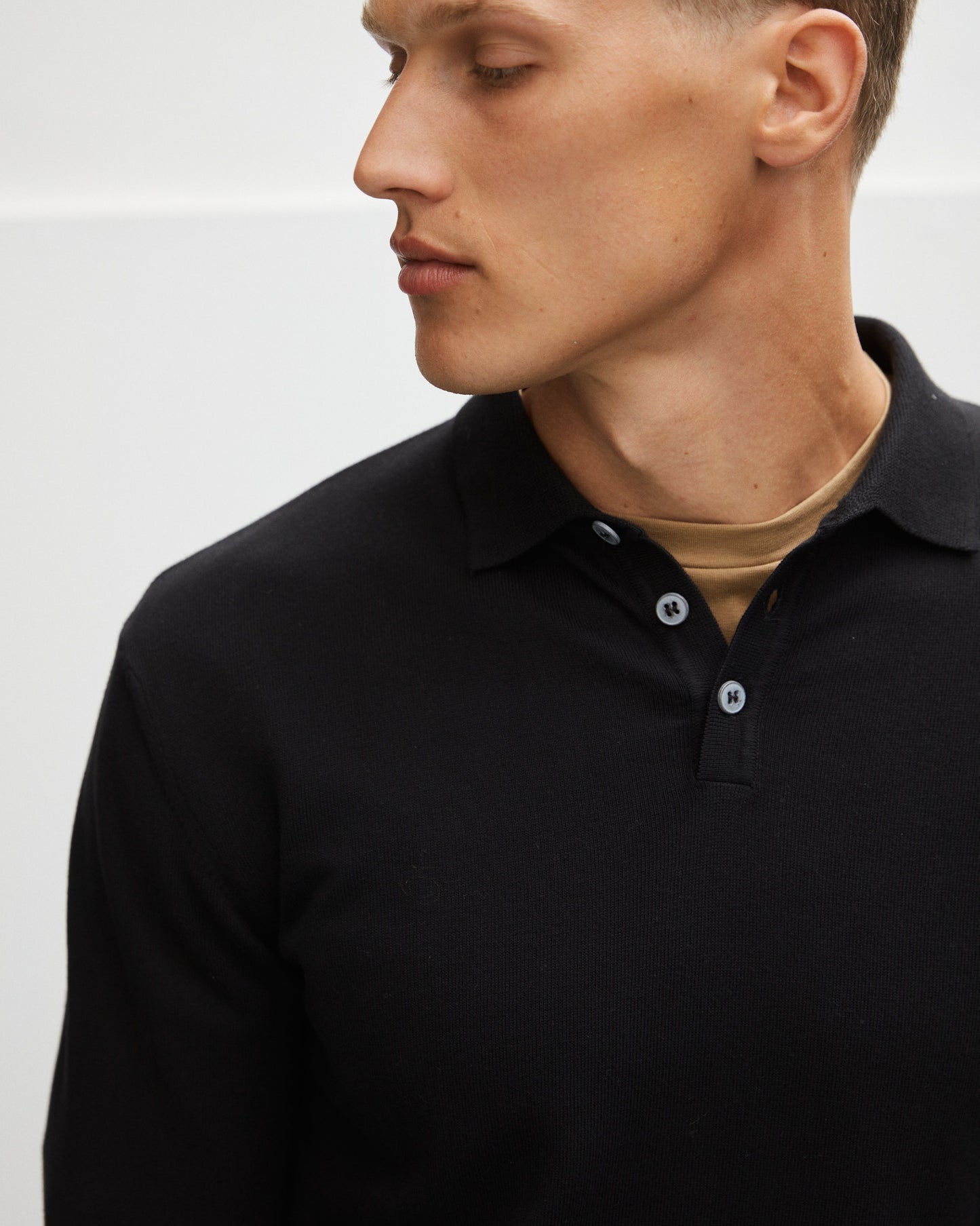 Italian Knitted Long-Sleeve Polo