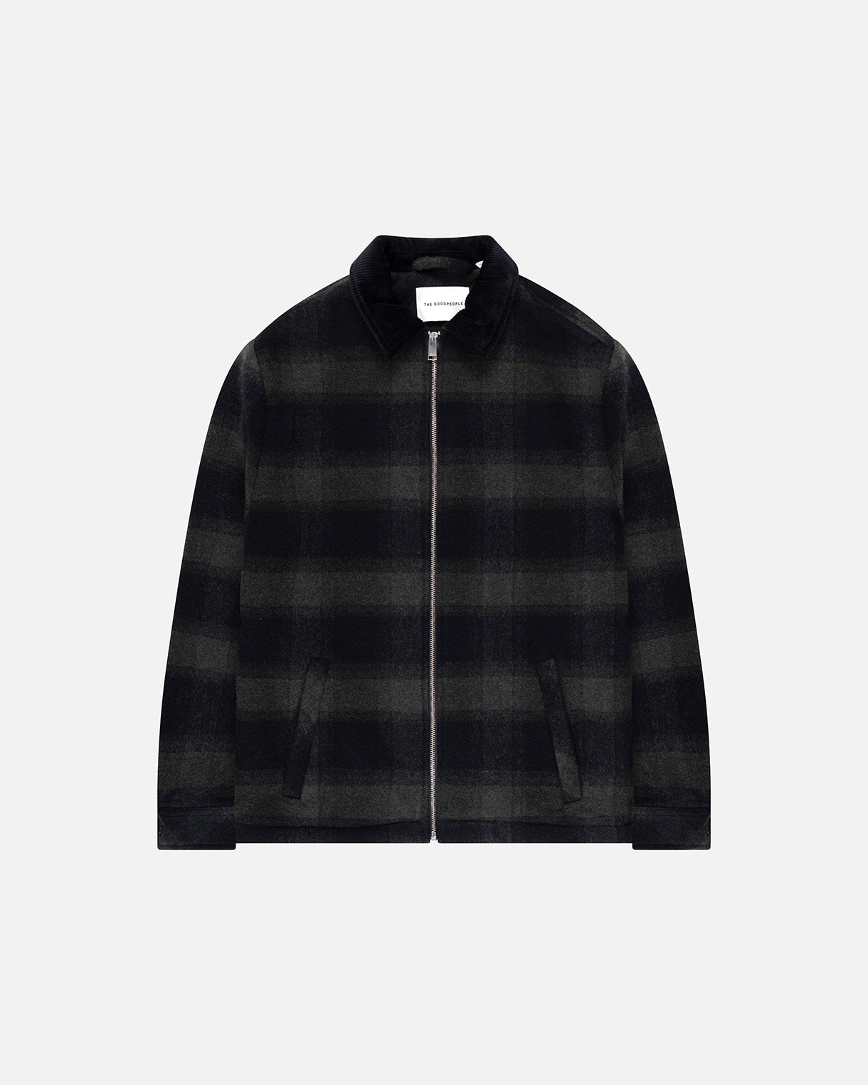 Sand Wool Jacket with Corduroy Collar