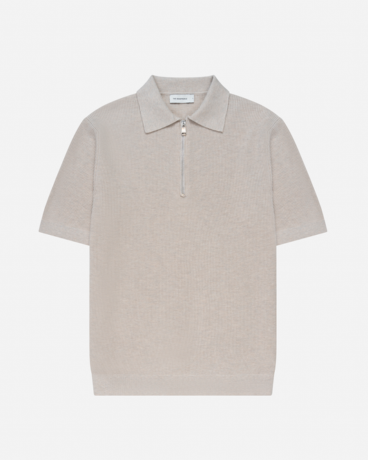 Knitted zipper polo