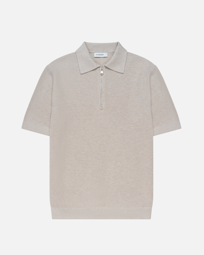 Knitted zipper polo