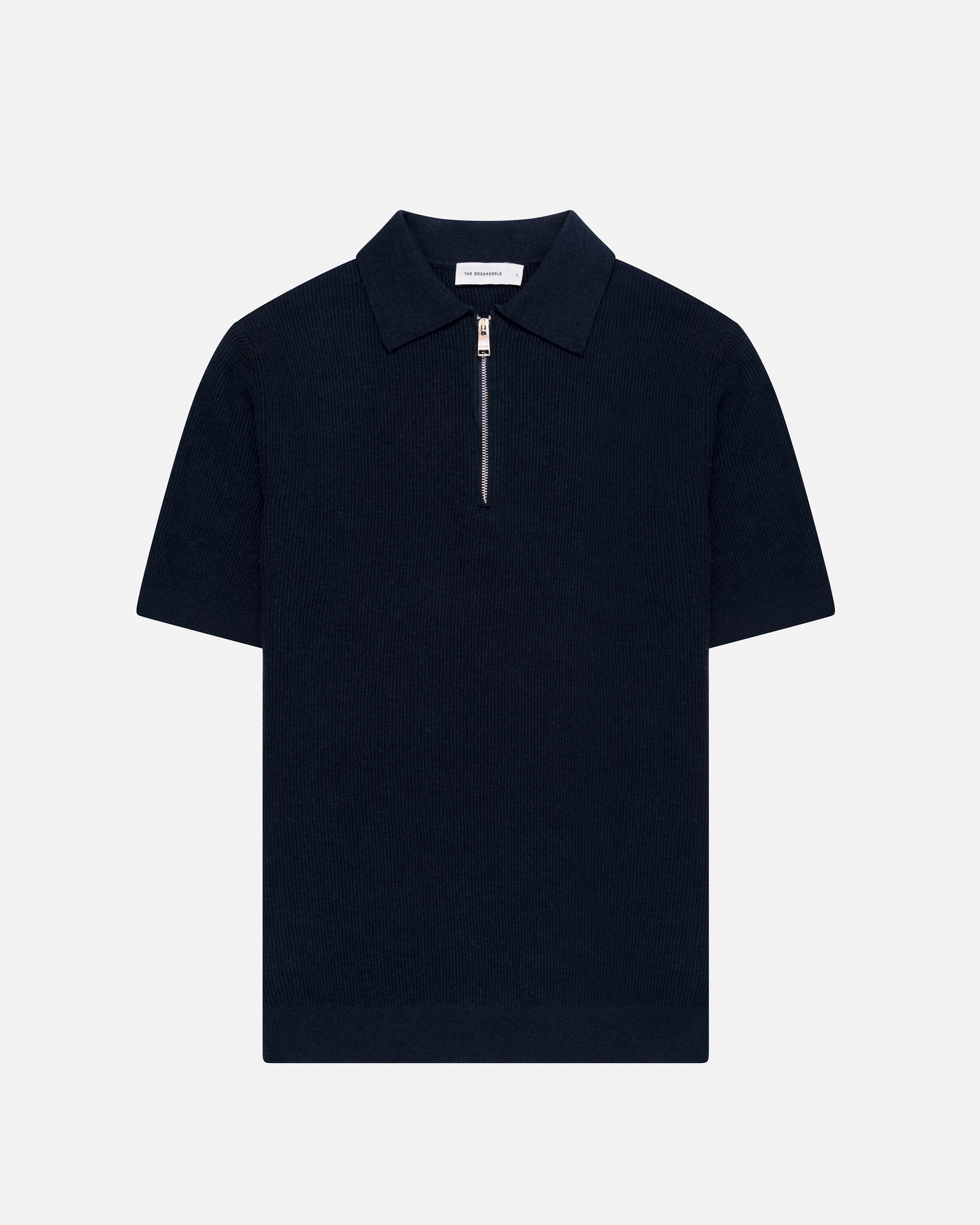 Knitted zipper polo