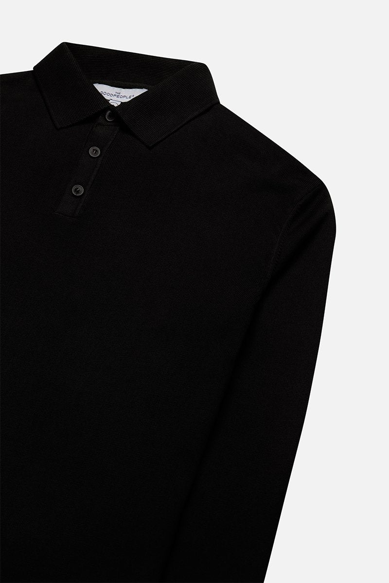 Italian Knitted Long-Sleeve Polo
