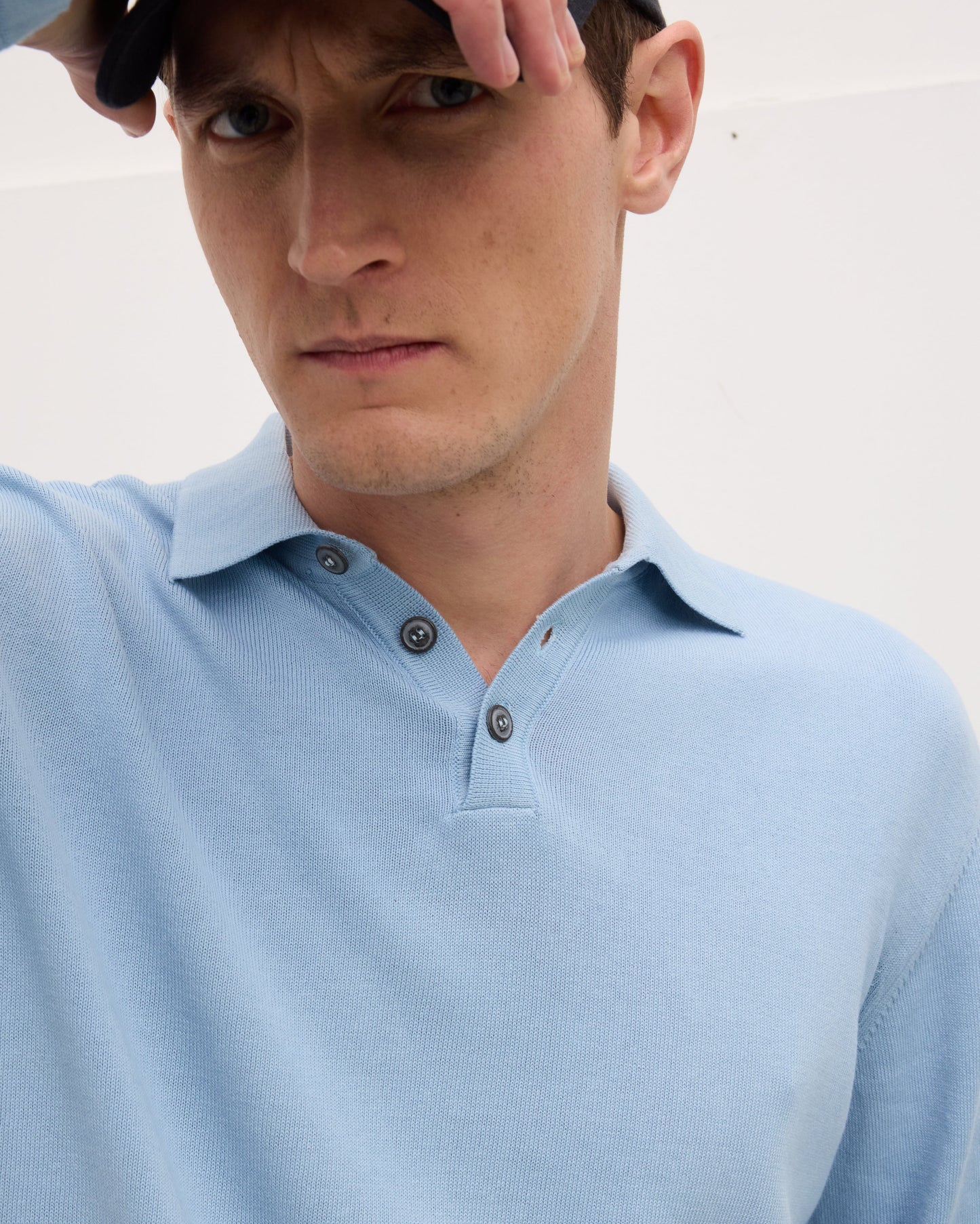 Italian Knitted Long-Sleeve Polo