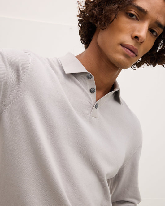 Italian Knitted Long-Sleeve Polo