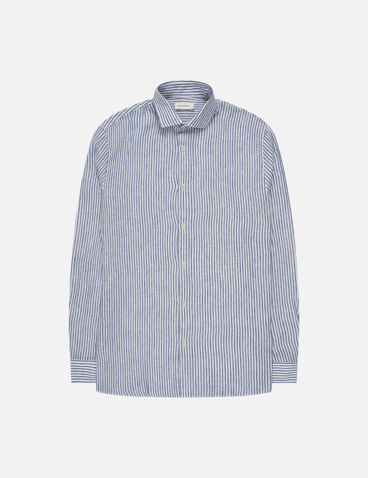Striped Button-up Linen Shirt
