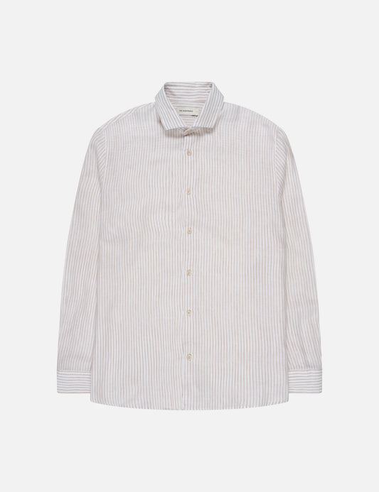 Striped Button-up Linen Shirt