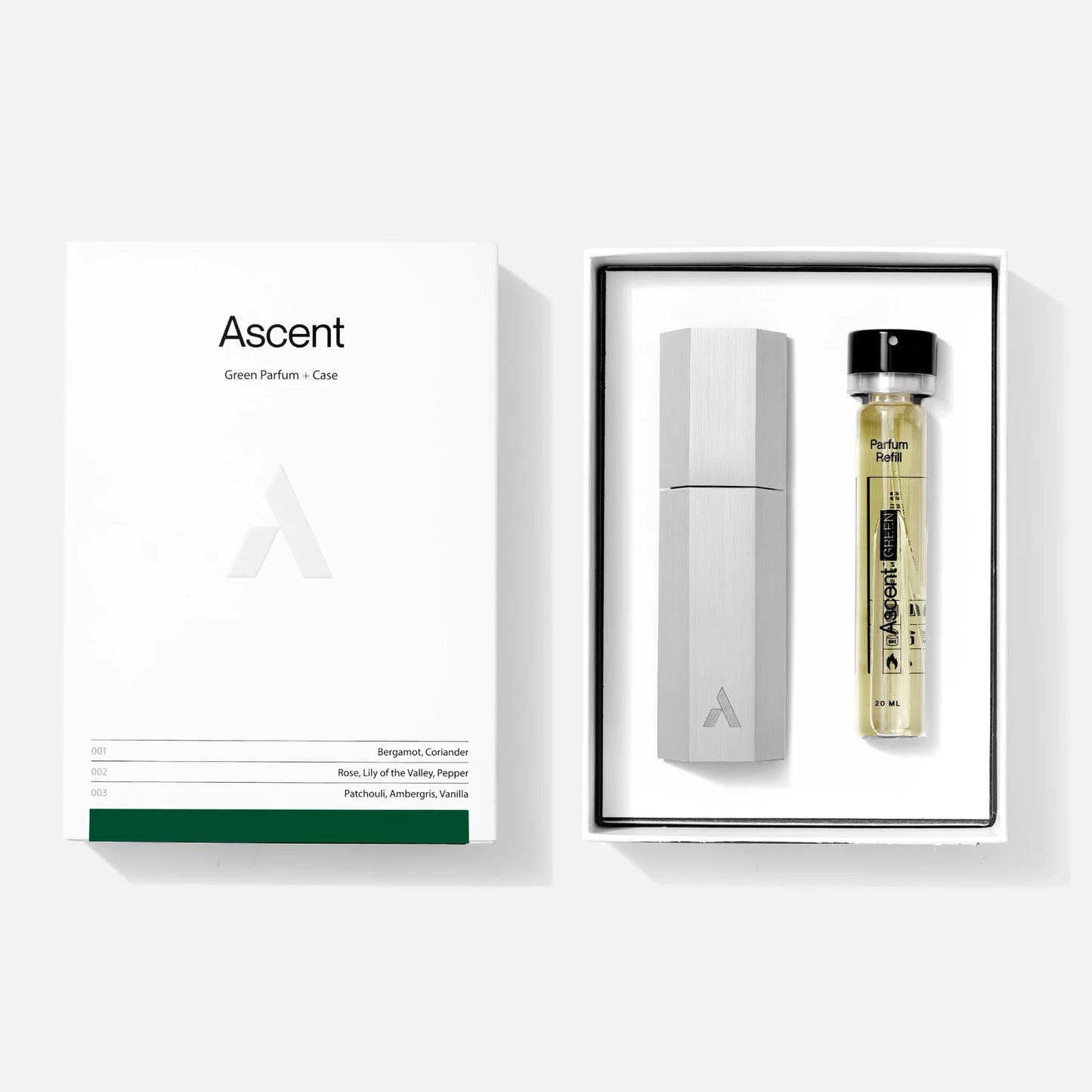 Ascent - Silver Case & Parfum Refill | Green