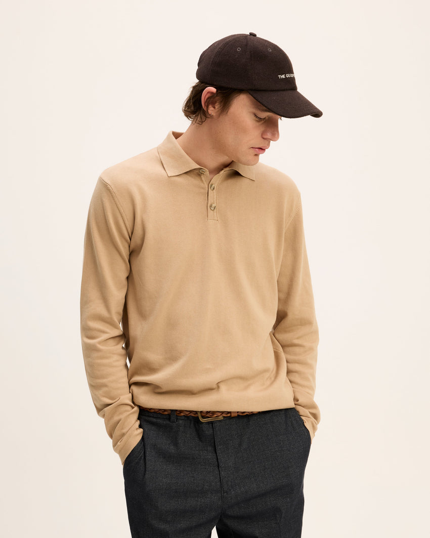 Kai Italian Knitted Long-Sleeve Polo