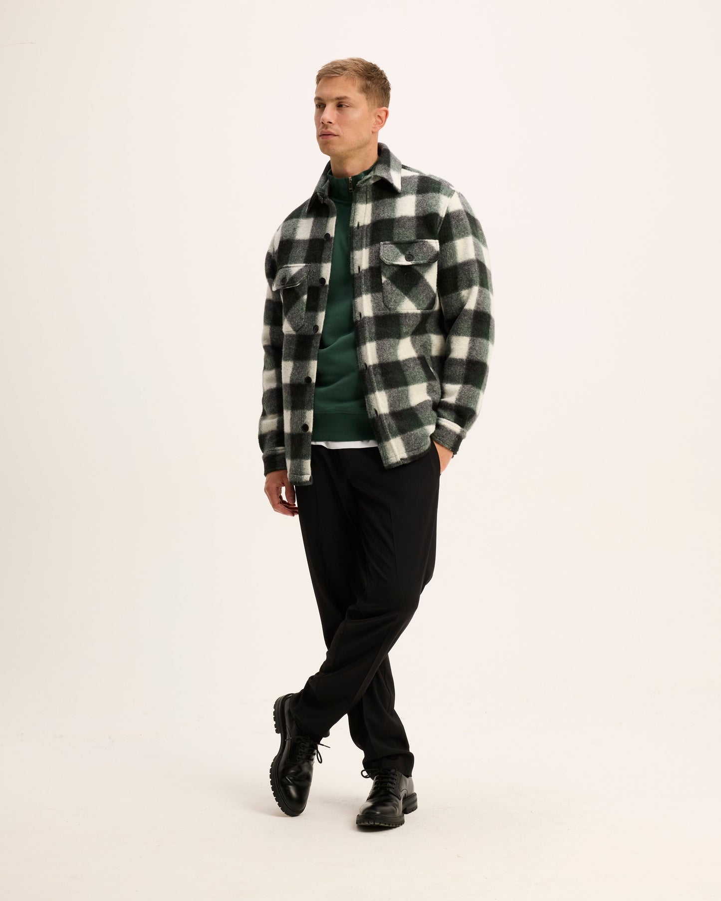 Sergio Wool Blend Check Jacket