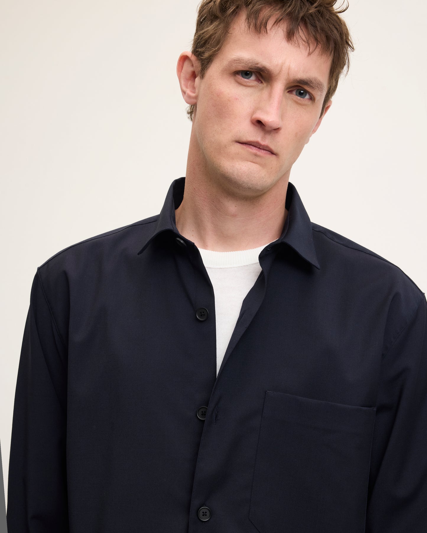 Simon Cool Wool Button-Up Shirt