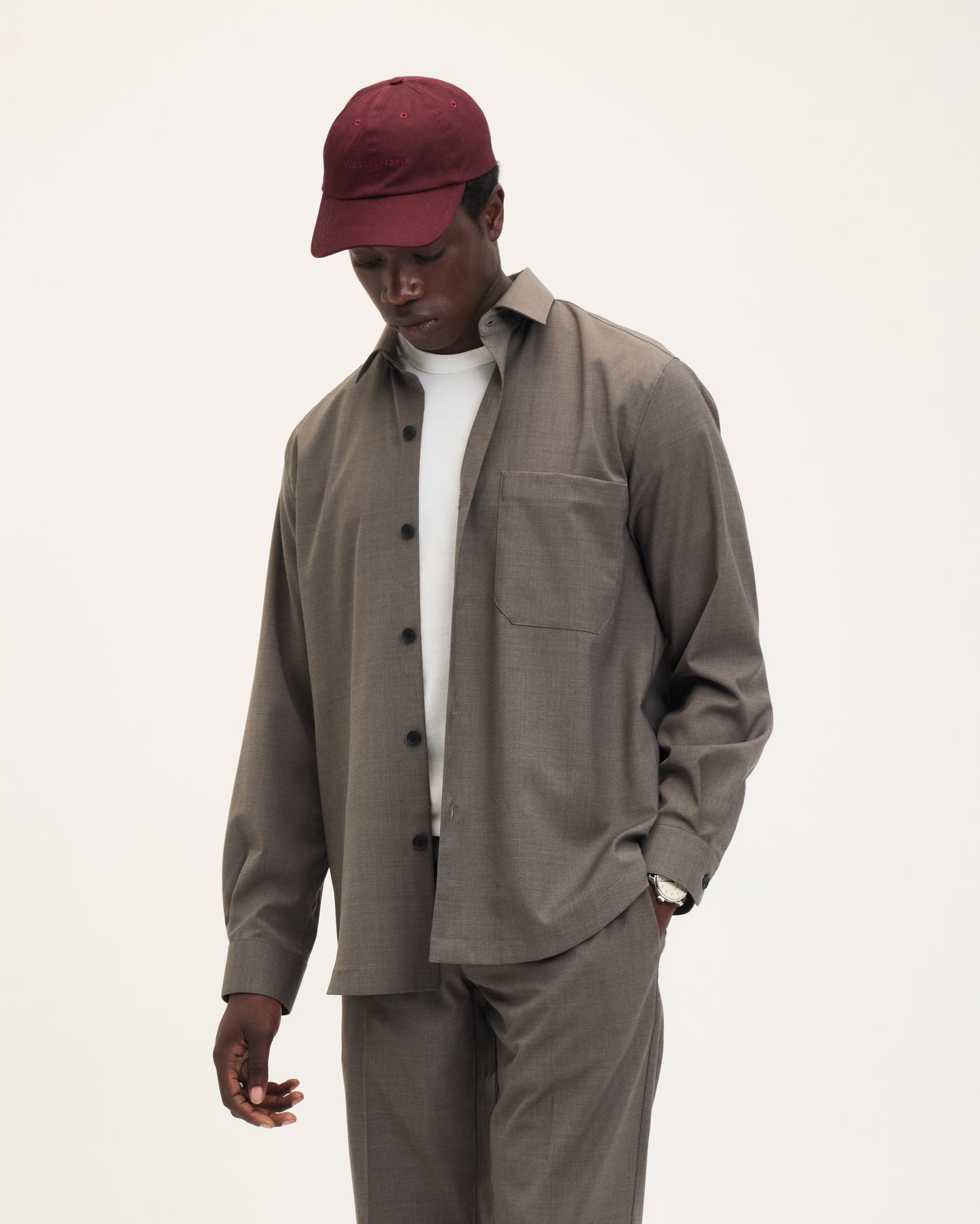 Simon Cool Wool Button-Up Shirt