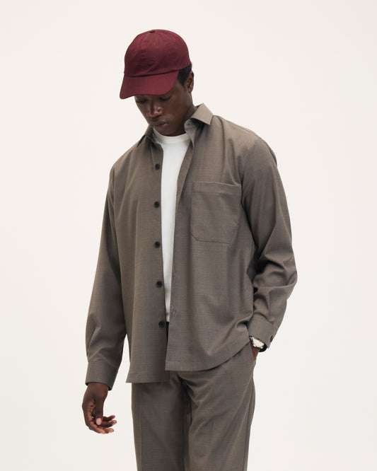 Simon Cool Wool Button-Up Shirt