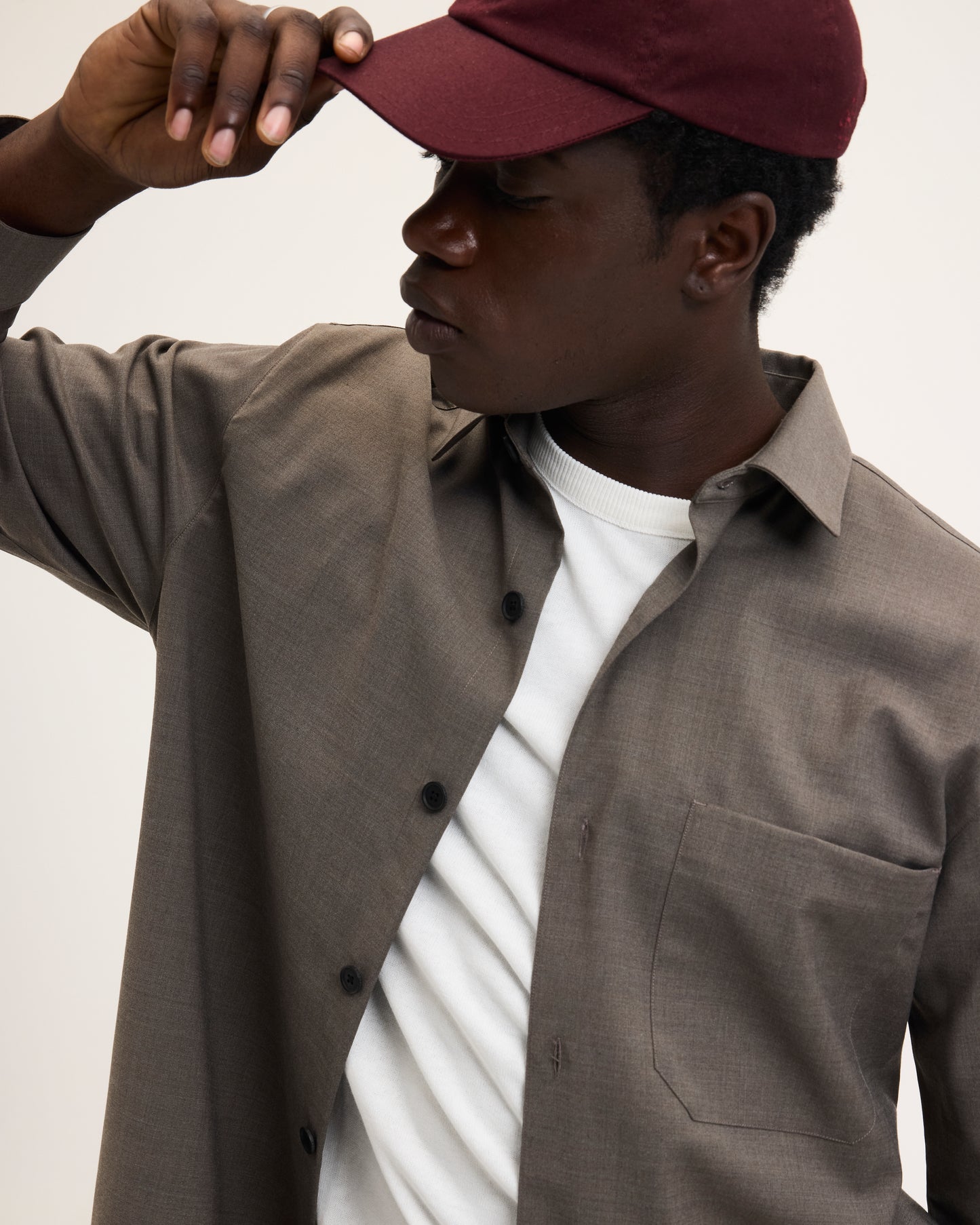 Simon Cool Wool Button-Up Shirt