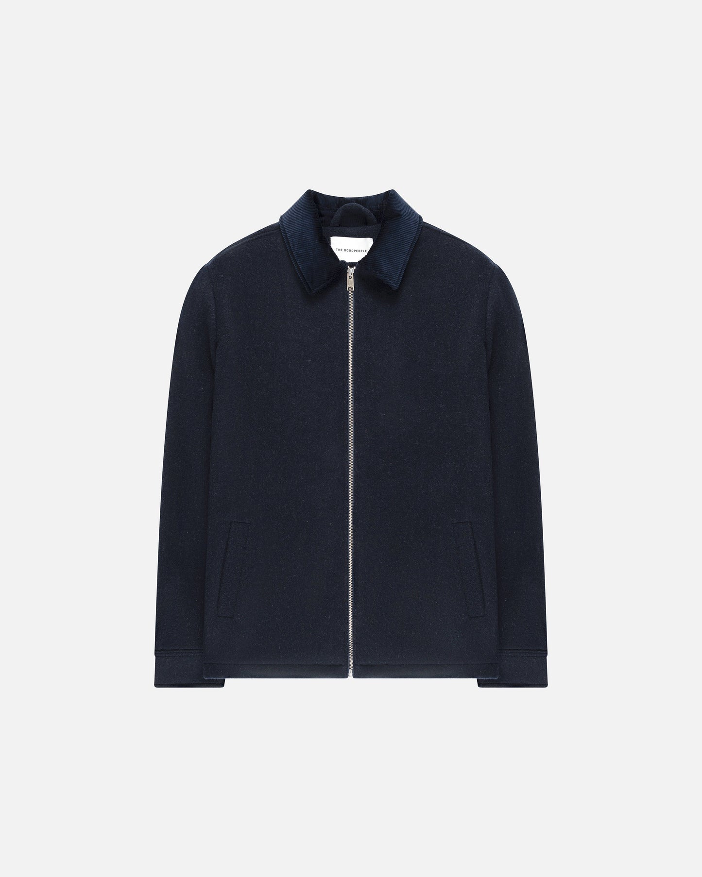 Sand Wool Jacket with Corduroy Collar