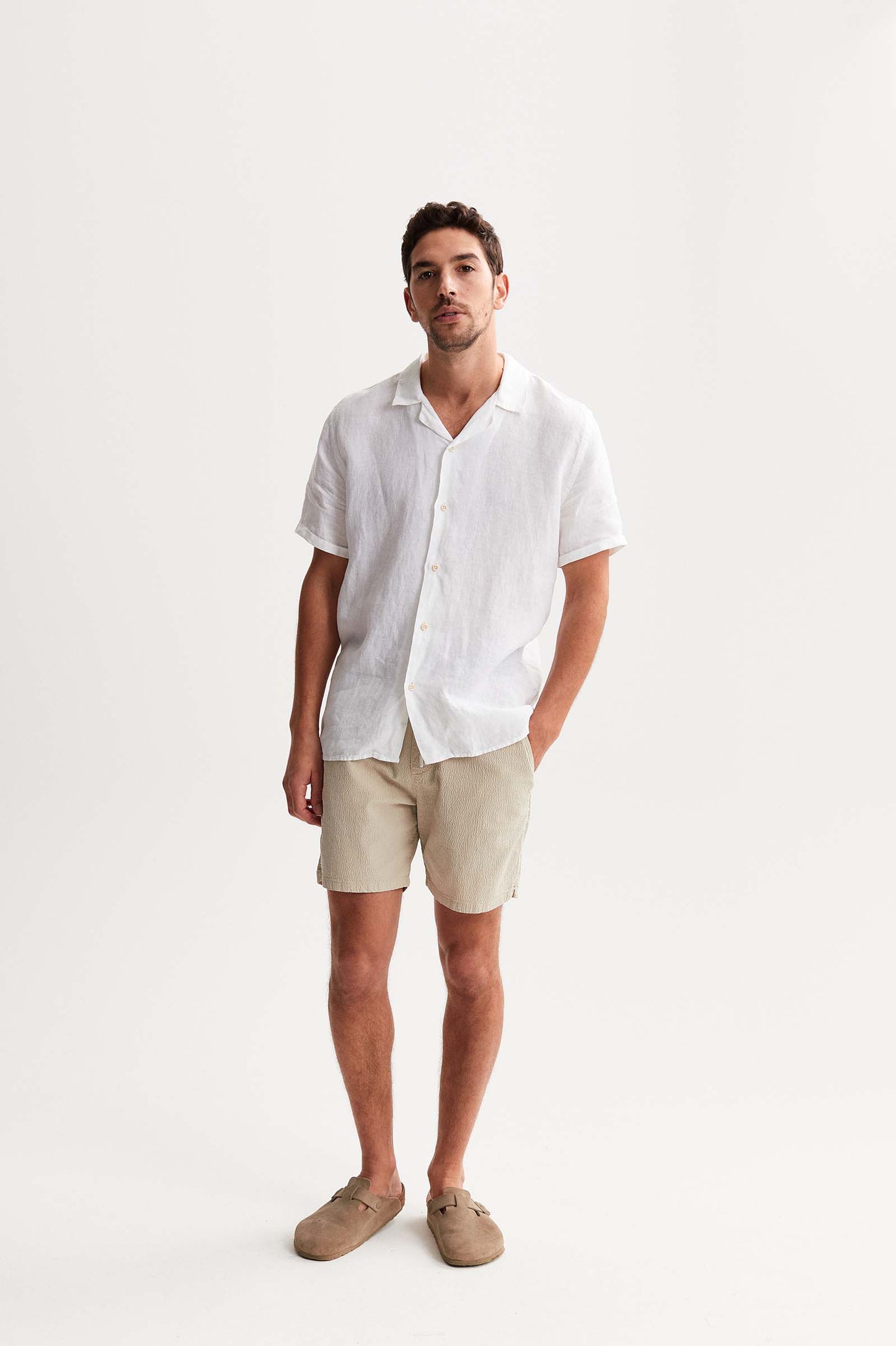 Linnen Shirt met Korte Mouwen